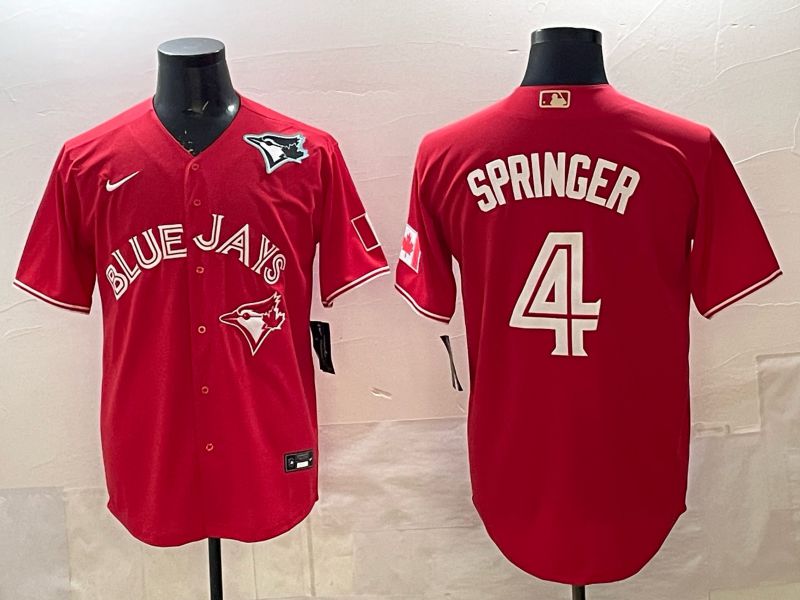 Men 2025 Toronto Blue Jays #4 Springer red Game Nike MLB Jersey 002->toronto blue jays->MLB Jersey